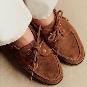 Sezane Brown Suede Loafers